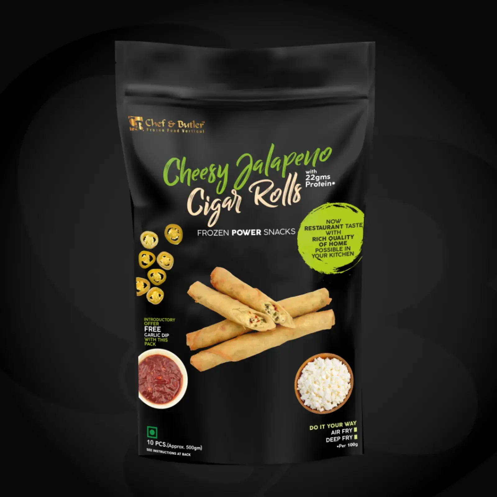 Cheesy Jalapeno Cigar Rolls